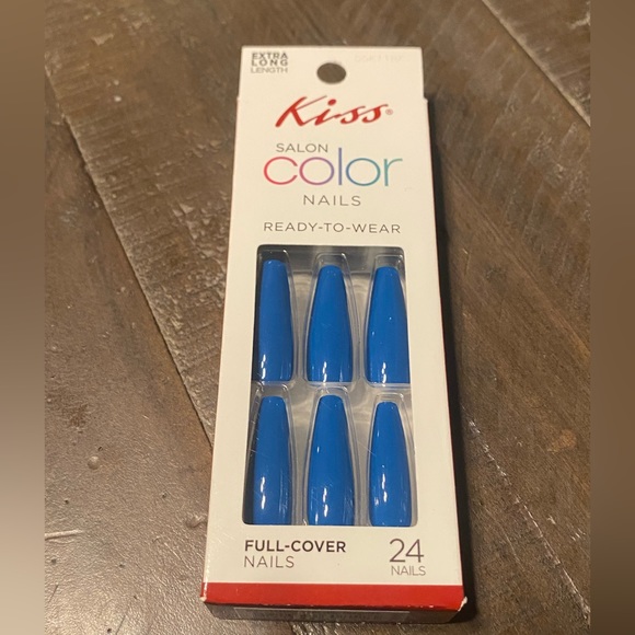 💙 Blue Kiss Press On Nails - Picture 1 of 1